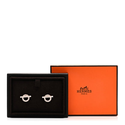 Hermes 18K Rose Gold Diamond Finesse Earrings 5 of 5