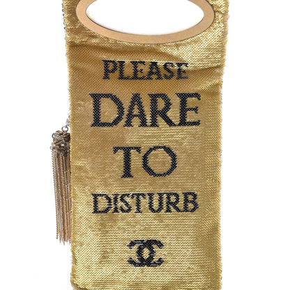 Chanel Sequin Do Not Disturb Minaudiere Clutch Black Gold 10 of 12