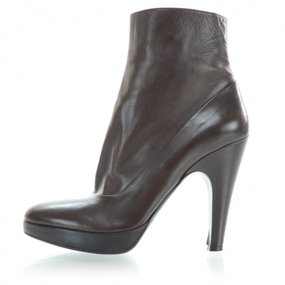 Prada Leather Ankle Boots 39 Brown 2 of 7