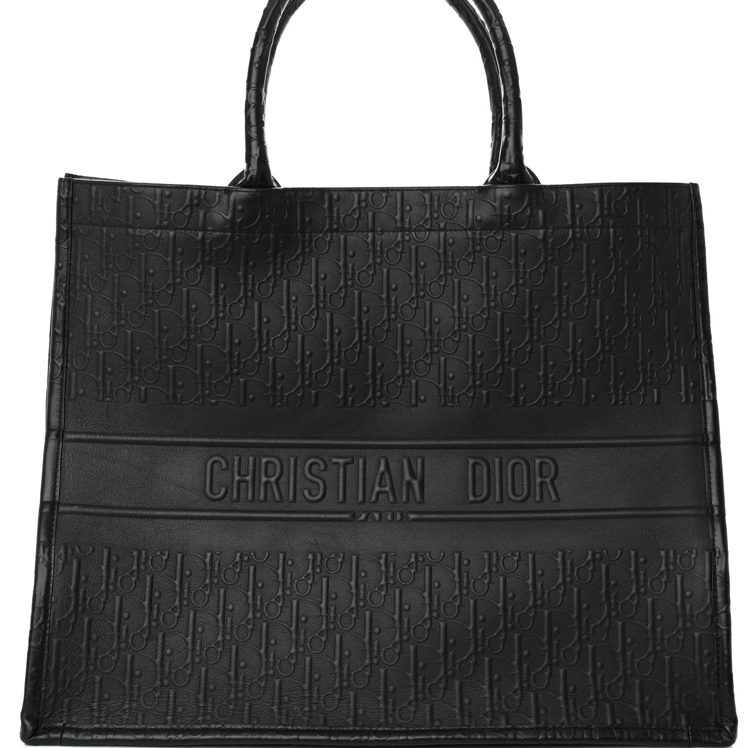 Christian Dior Oblique Calfskin Embossed Large Book Tote Black 8 of 10