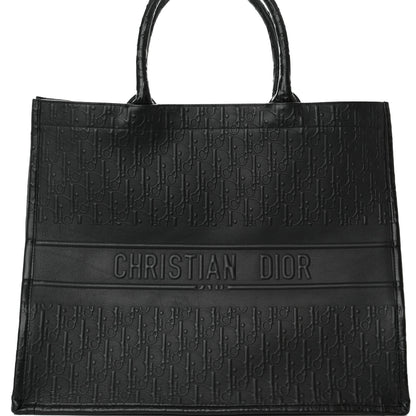 Christian Dior Oblique Calfskin Embossed Large Book Tote Black 8 of 10