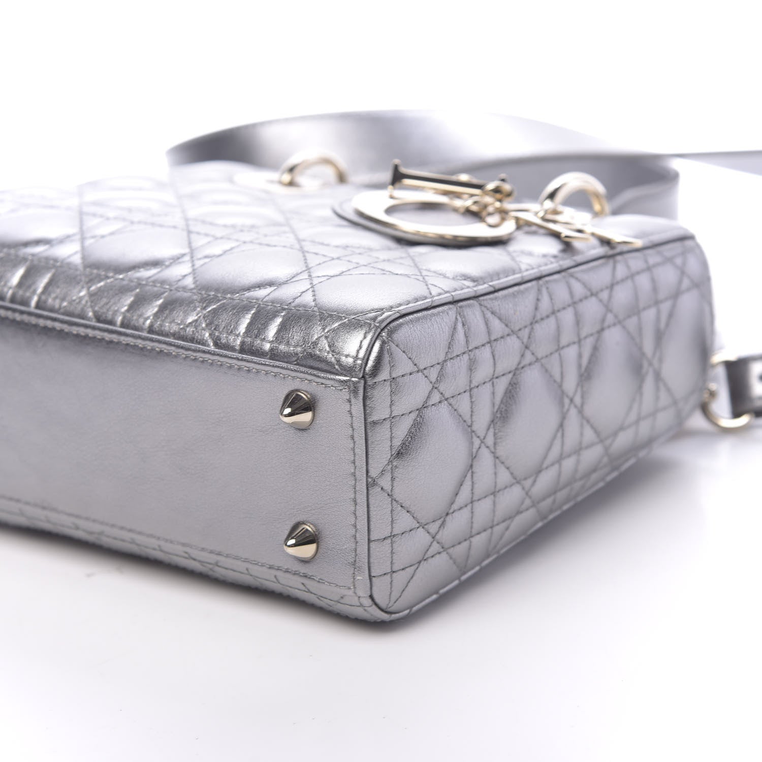Christian Dior Metallic Calfskin Cannage My ABCDior Lady Dior Steel Grey 11 of 16