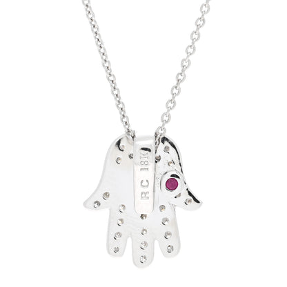 Roberto Coin 18K White Gold Diamond Tiny Treasures Hamsa Pendant Necklace 5 of 5