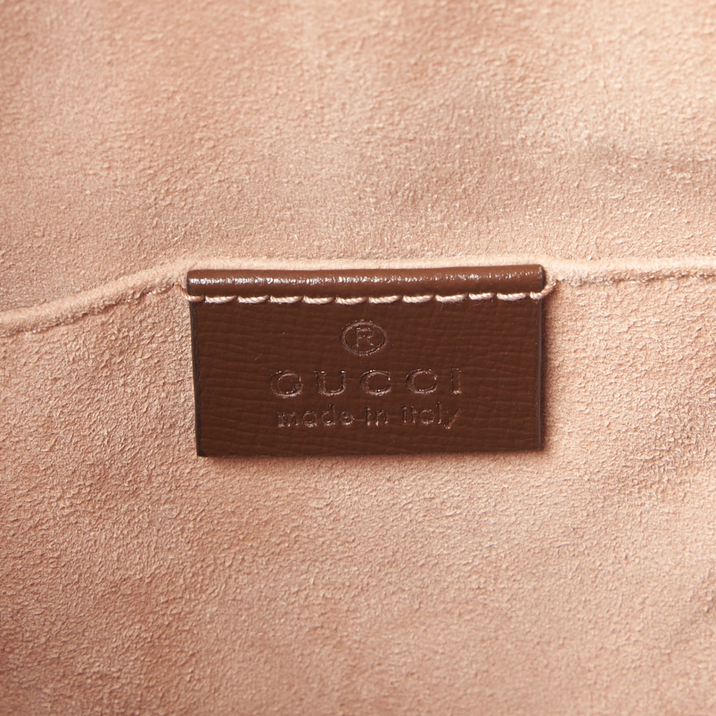 Monogram Textured Calfskin Horsebit 1955 Drawstring Bucket Bag Beige Brown Sugar