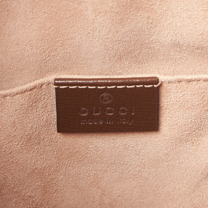 Gucci Monogram Textured Calfskin Horsebit 1955 Drawstring Bucket Bag Beige Brown Sugar 8 of 10