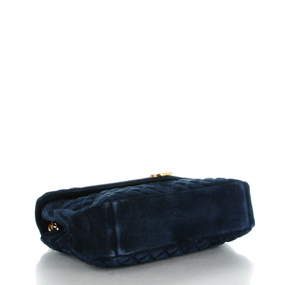 Saint Laurent Suede Mixed Matelasse Triquilt Large Monogram Envelope Satchel Navy Blue 4 of 8