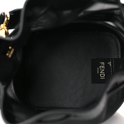 Fendi Mesh Vitello King F is Fendi Logo Embroidered Mini Mon Tresor Bucket Bag Black 5 of 8