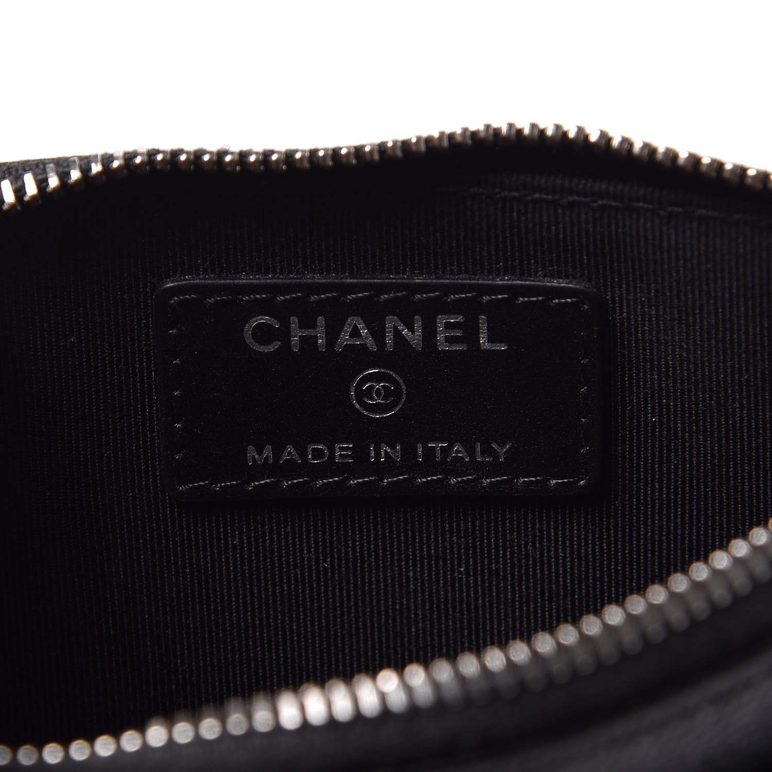 Chanel Iridescent Caviar Quilted Classic Zip Pouch Black 6 of 8