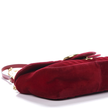 Gucci Velvet Matelasse Small GG Marmont Shoulder Bag Fuchsia Violet Cyclamen 6 of 18
