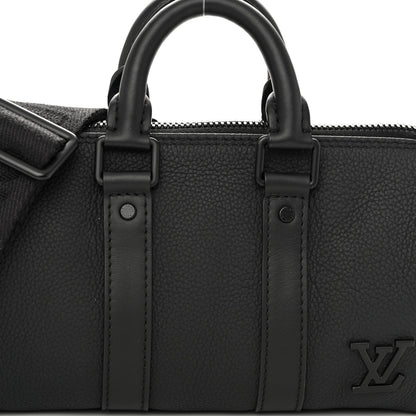 Louis Vuitton Grained Calfskin Aerogram Keepall XS Black 7 of 9
