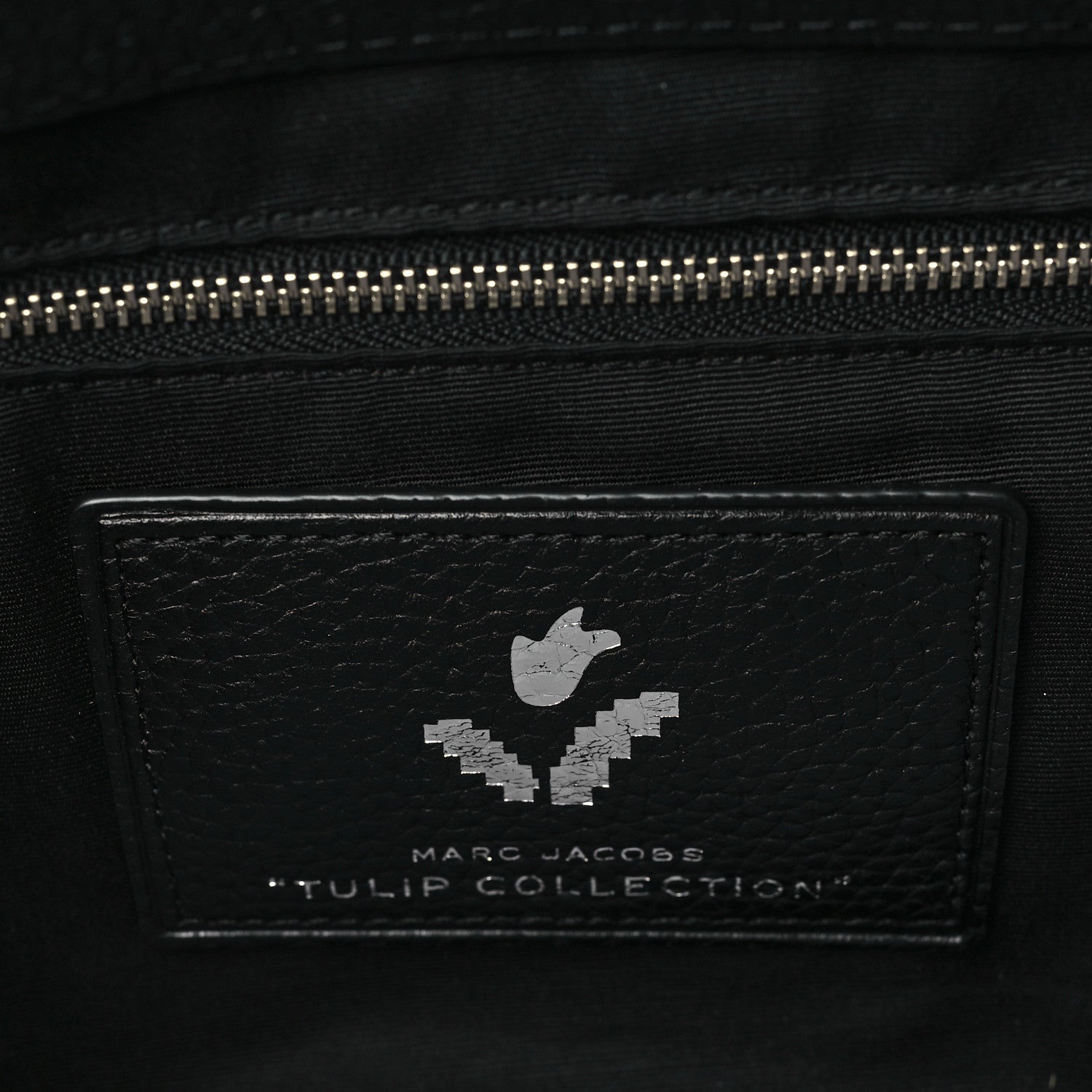 Marc Jacobs Grained Calfskin Embellished Tulip Print Tote Black Multicolor 6 of 10