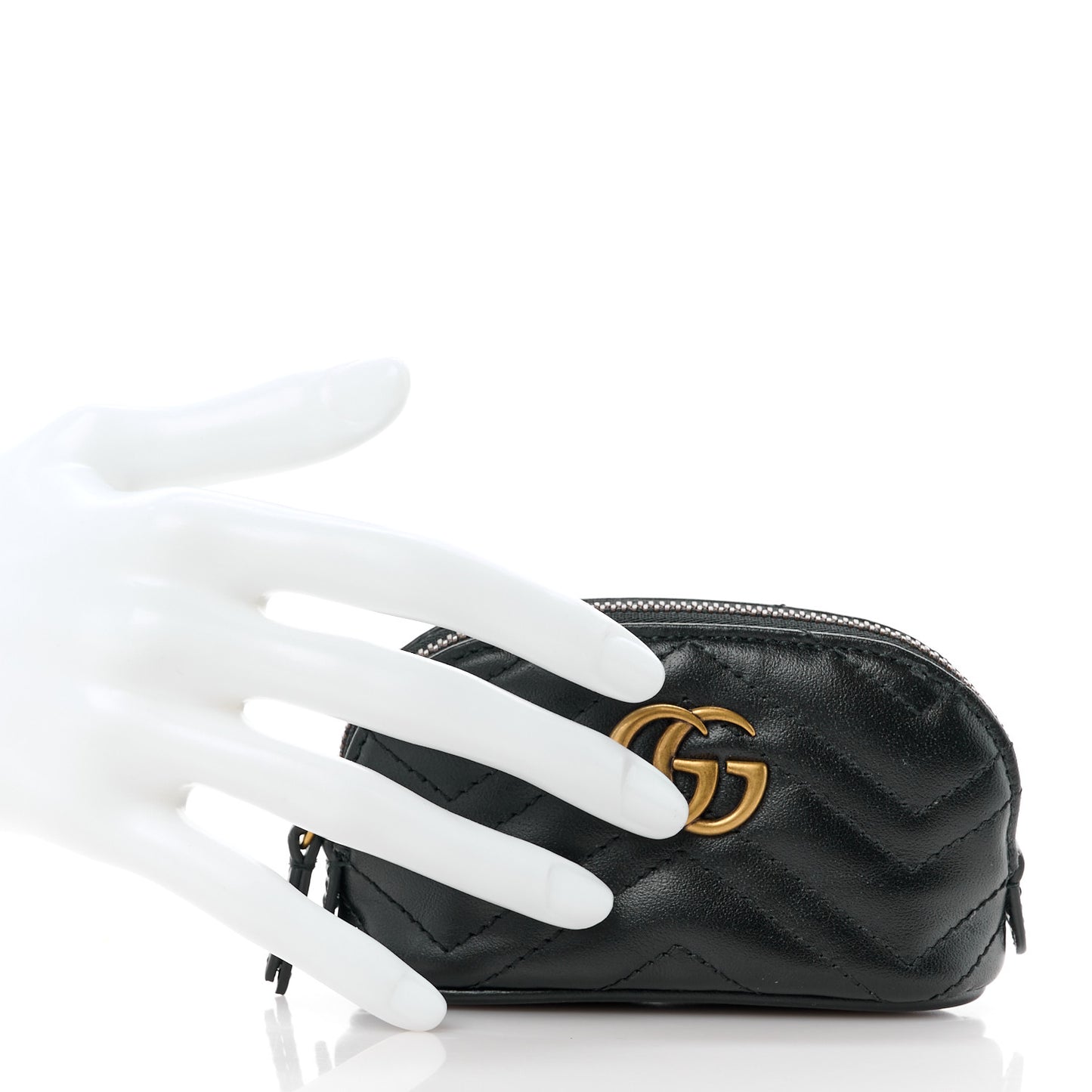 Calfskin Matelasse GG Marmont Key Pouch Black