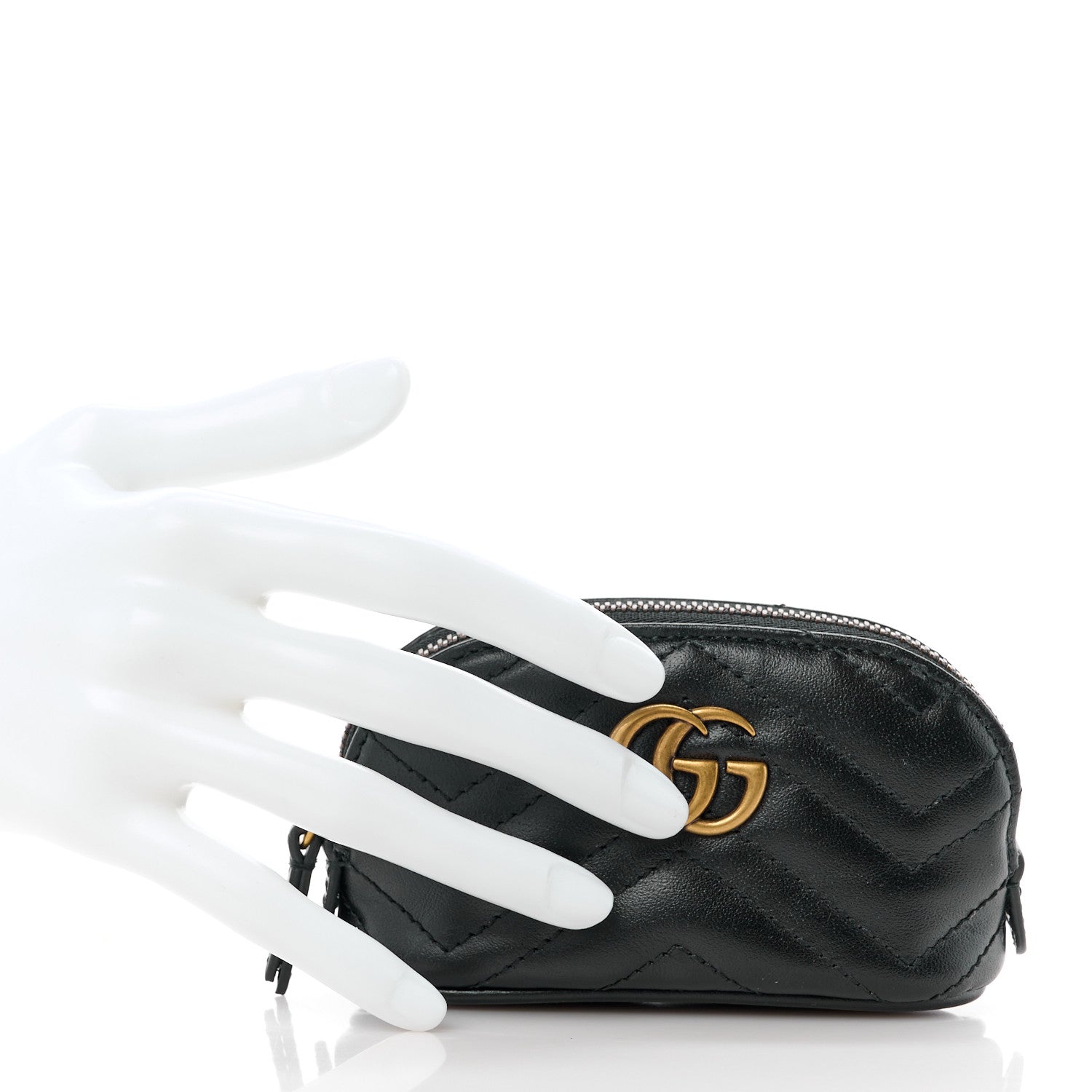 Gucci Calfskin Matelasse GG Marmont Key Pouch Black 2 of 11