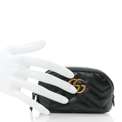 Gucci Calfskin Matelasse GG Marmont Key Pouch Black 2 of 11