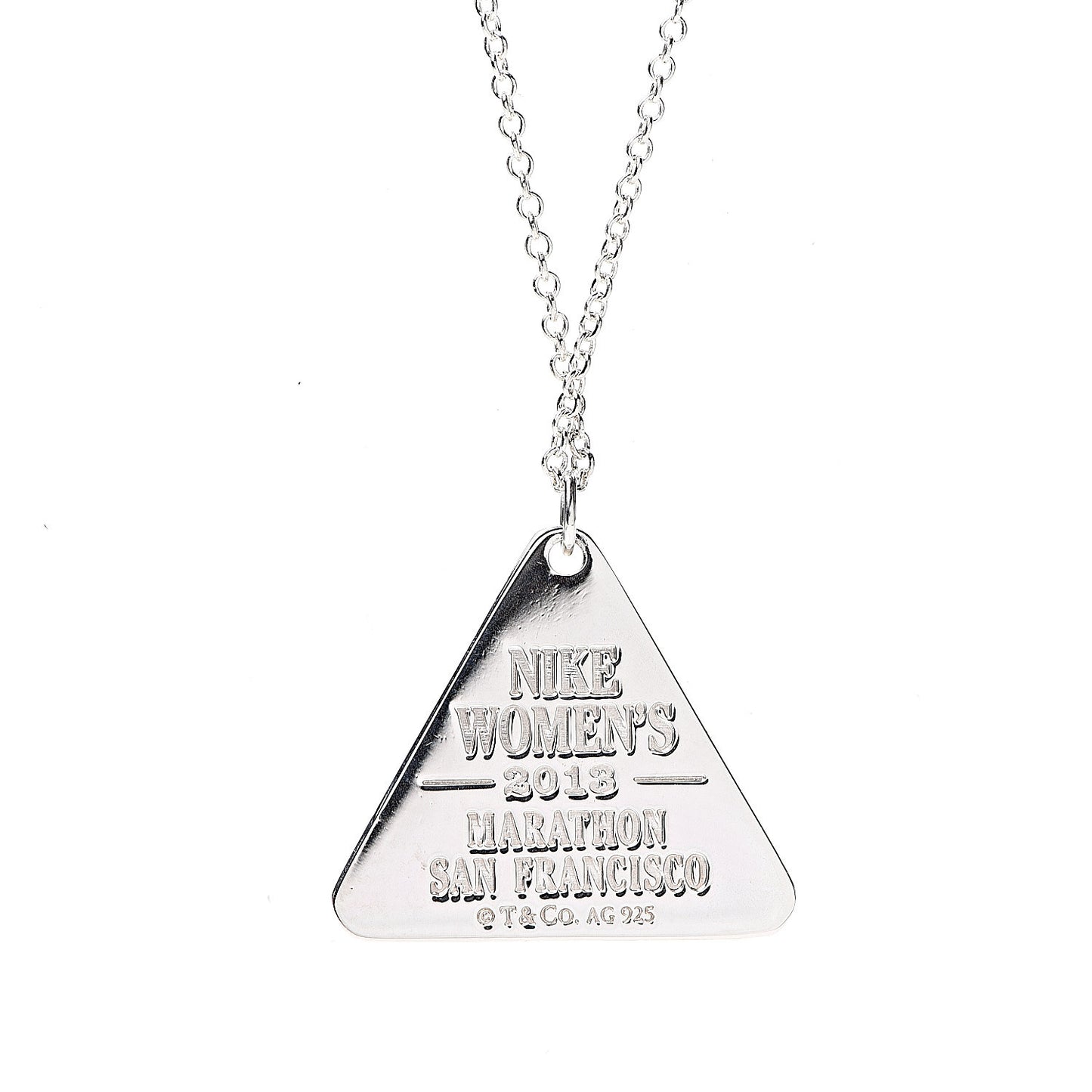 Sterling Silver 2013 Nike Marathon Pendant Necklace