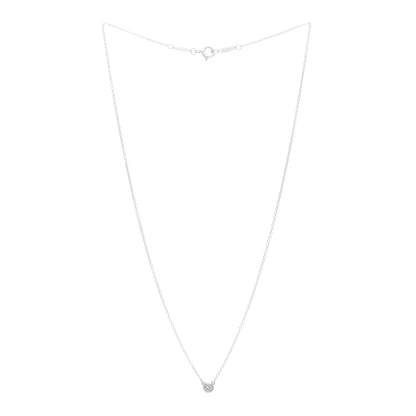 Tiffany Sterling Silver Aquamarine .06ct Elsa Peretti Color by the Yard Pendant Necklace 3 of 5
