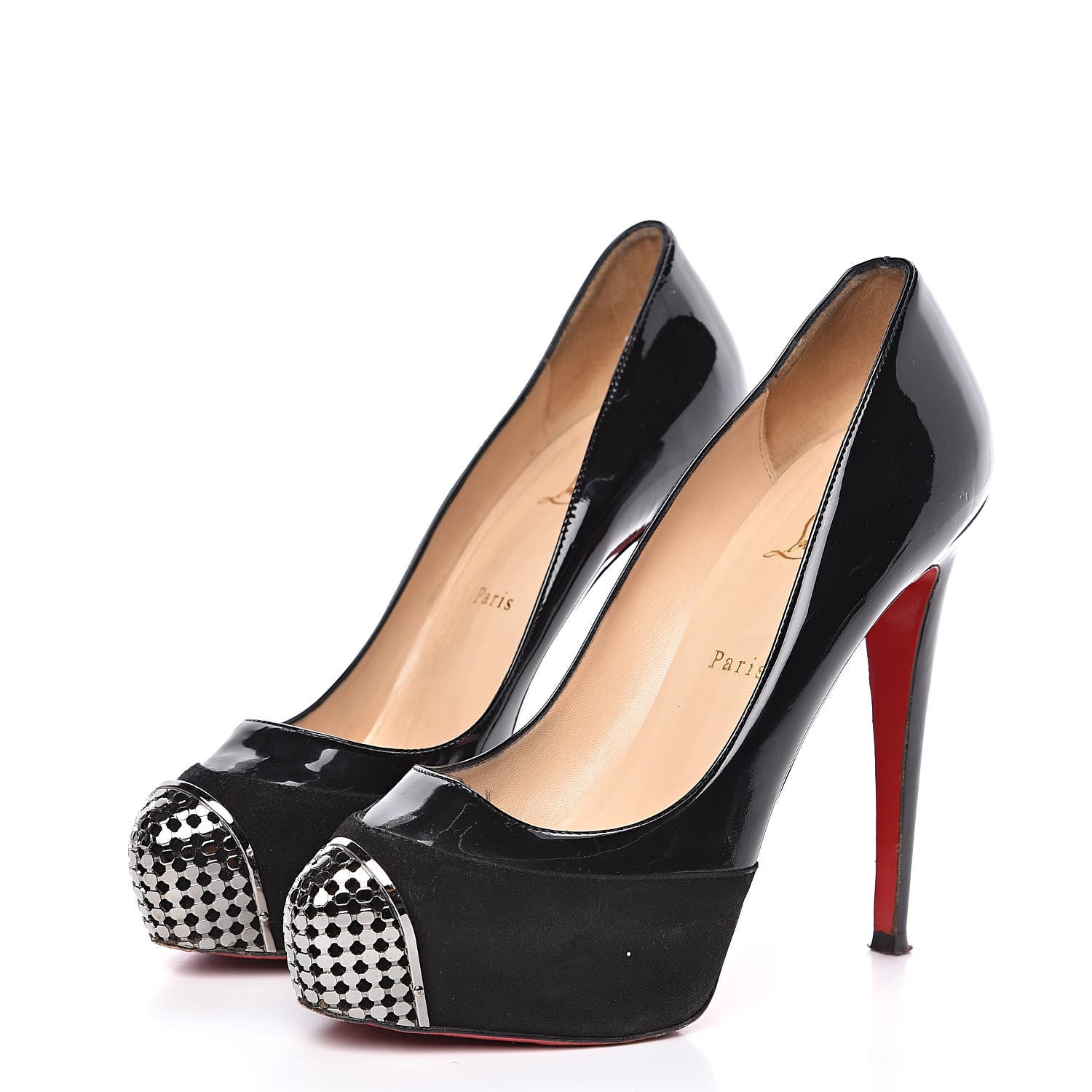 Christian Louboutin Patent Suede Maggie 140 Pumps 41 Black 3 of 10