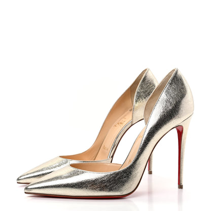 Christian Louboutin Calf Lame Tweed Iriza 100 Pumps 40 Platine 3 of 10