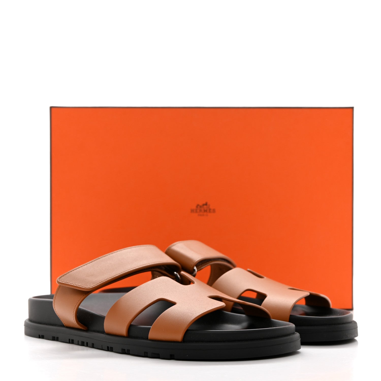 Hermes Calfskin Womens Chypre Sandals 37.5 Naturel 9 of 9