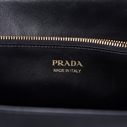 Prada Saffiano Cuir Calfskin Medium Monochrome Top Handle Tote Black 6 of 9