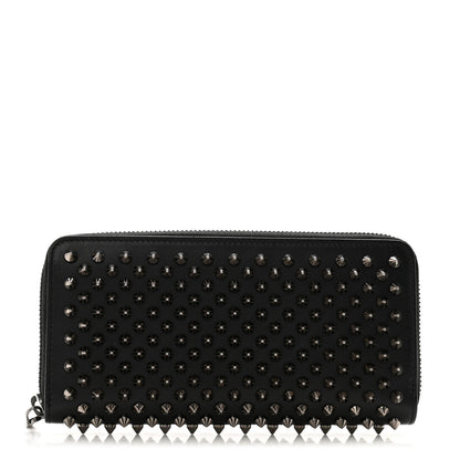 Christian Louboutin Calfskin Panettone Spiked Zip Around Wallet Black 1 of 10