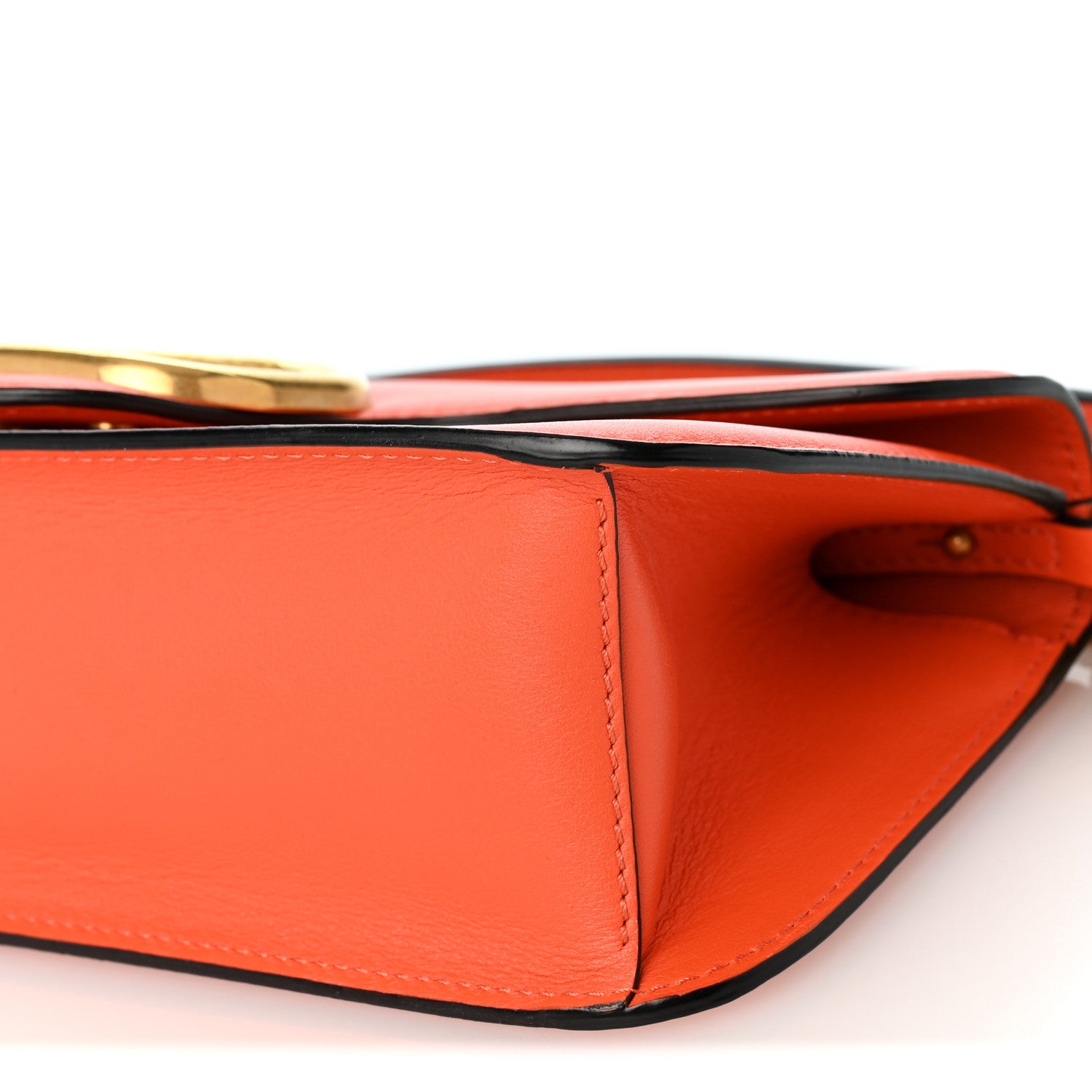 Valentino Garavani Calfskin Vlogo Loco Shoulder Bag Orange 1970250