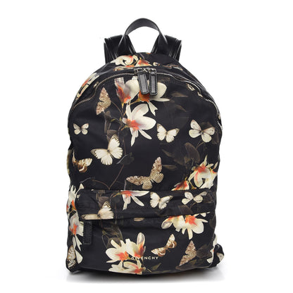 Givenchy Nylon Calfskin Magnolia and Moth Print Backpack Black 1 of 7
