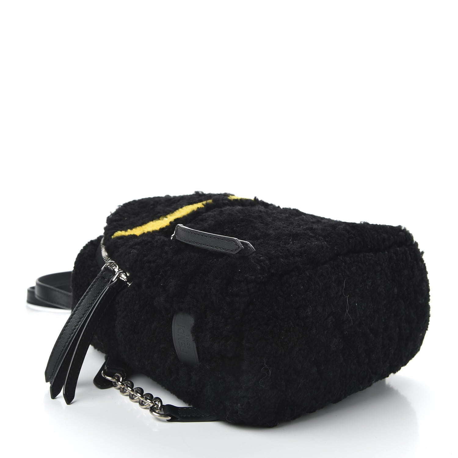 Fendi Shearling Monster Mini Bag Bug Backpack Black 4 of 11