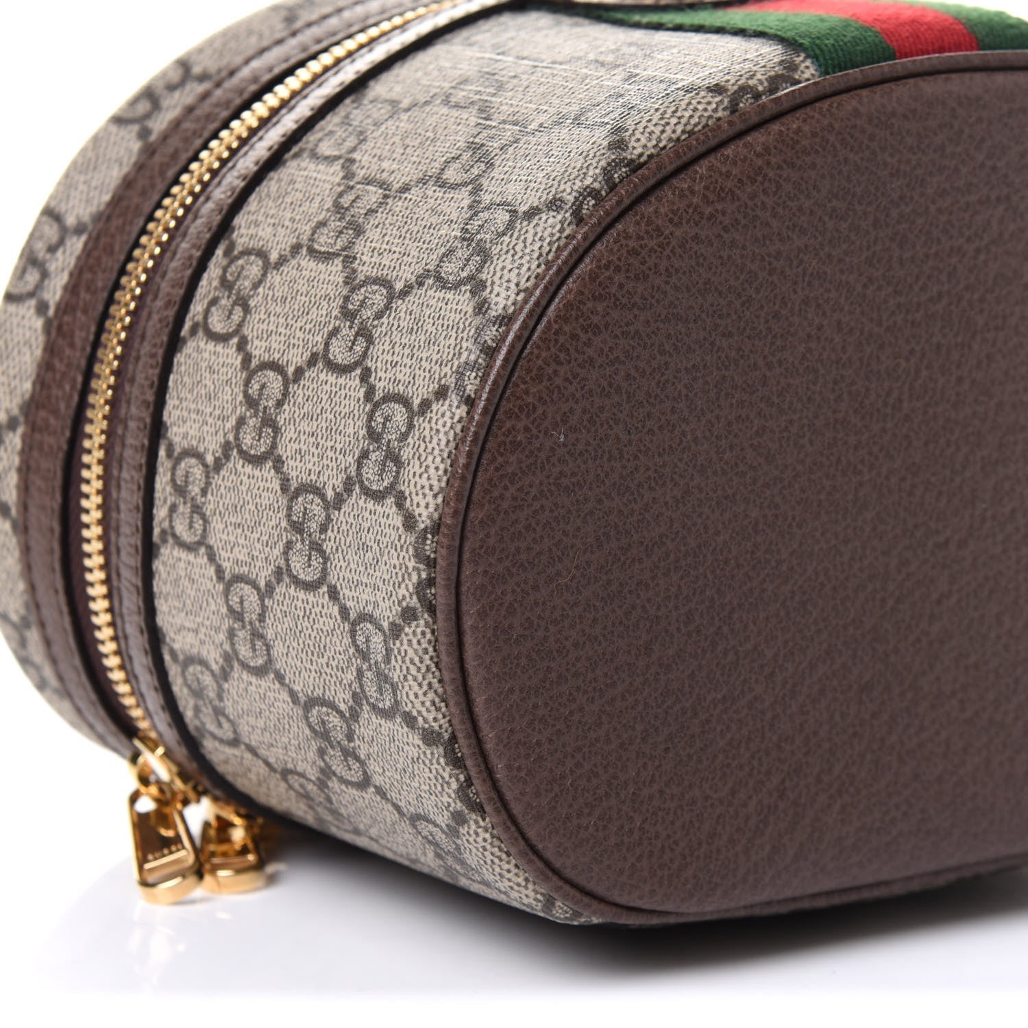 Gucci GG Supreme Monogram Textured Calfskin Web Ophidia Vanity Cosmetic Case Beige Ebony New Acero 9 of 11