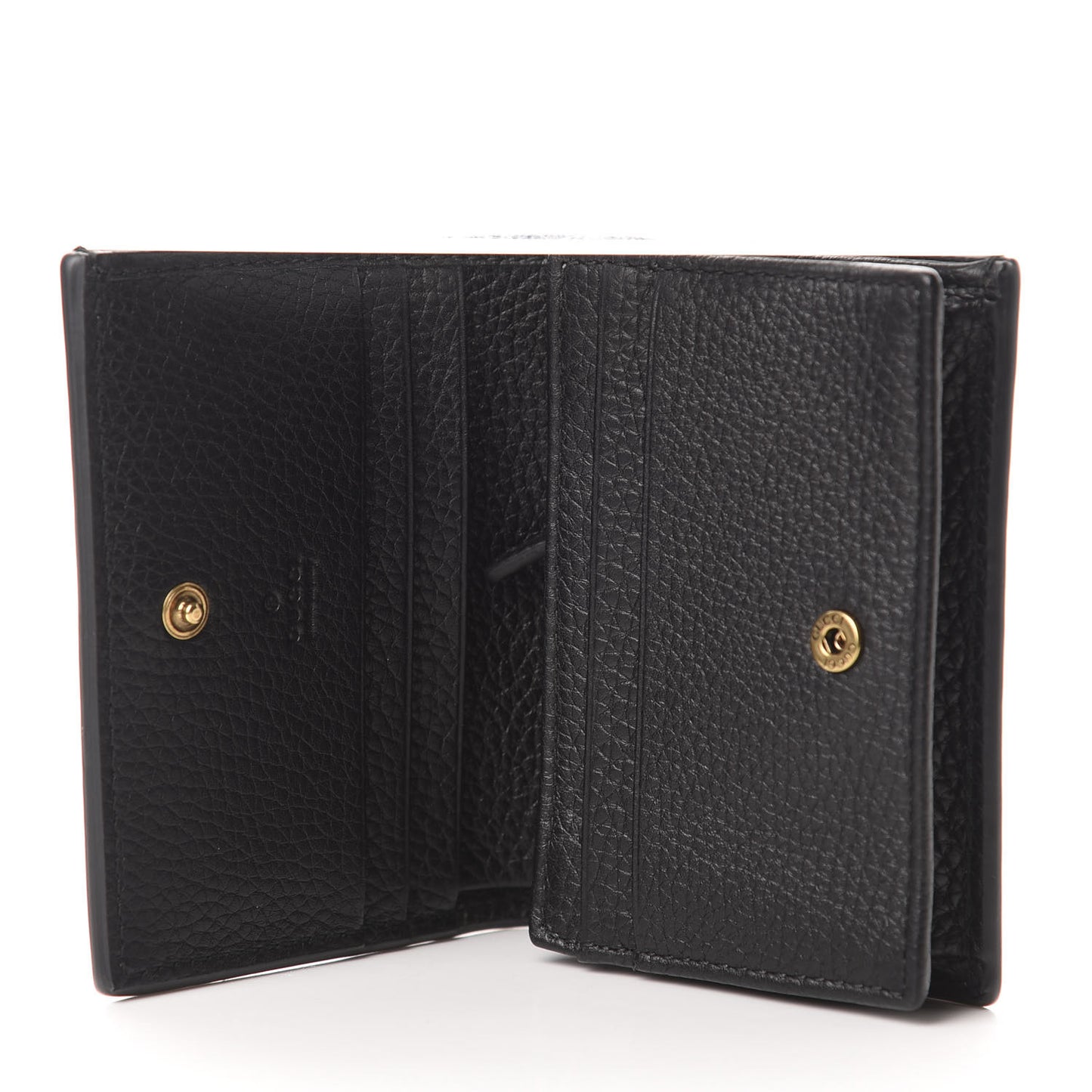Pebbled Calfskin Animalier Card Case Black