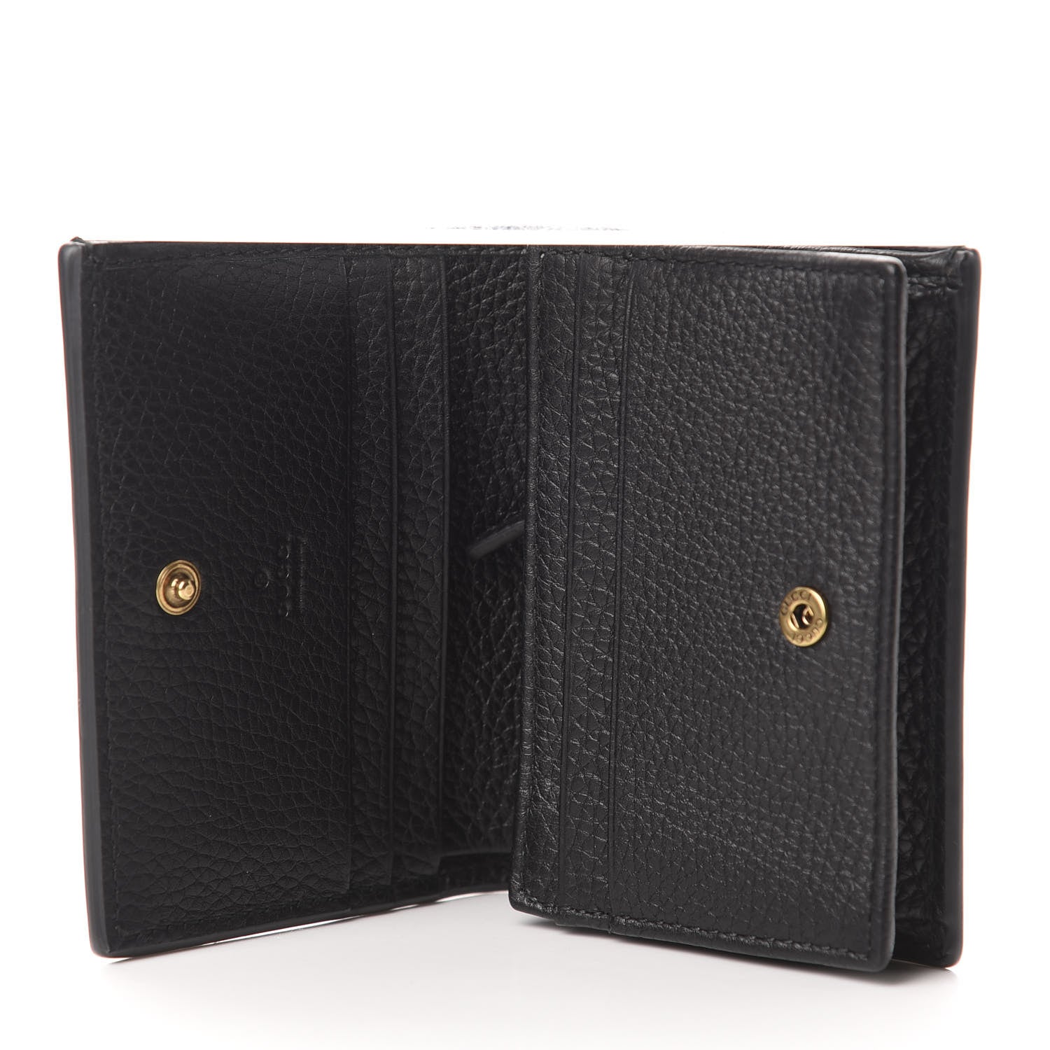 Gucci Pebbled Calfskin Animalier Card Case Black 5 of 8