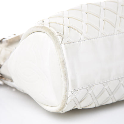 Chanel Lambskin Woven Medium Ultimate Soft Sombrero Hobo White 13 of 20