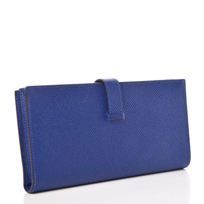 Hermes Epsom Bearn Gusset Wallet Bleu Electrique 3 of 9