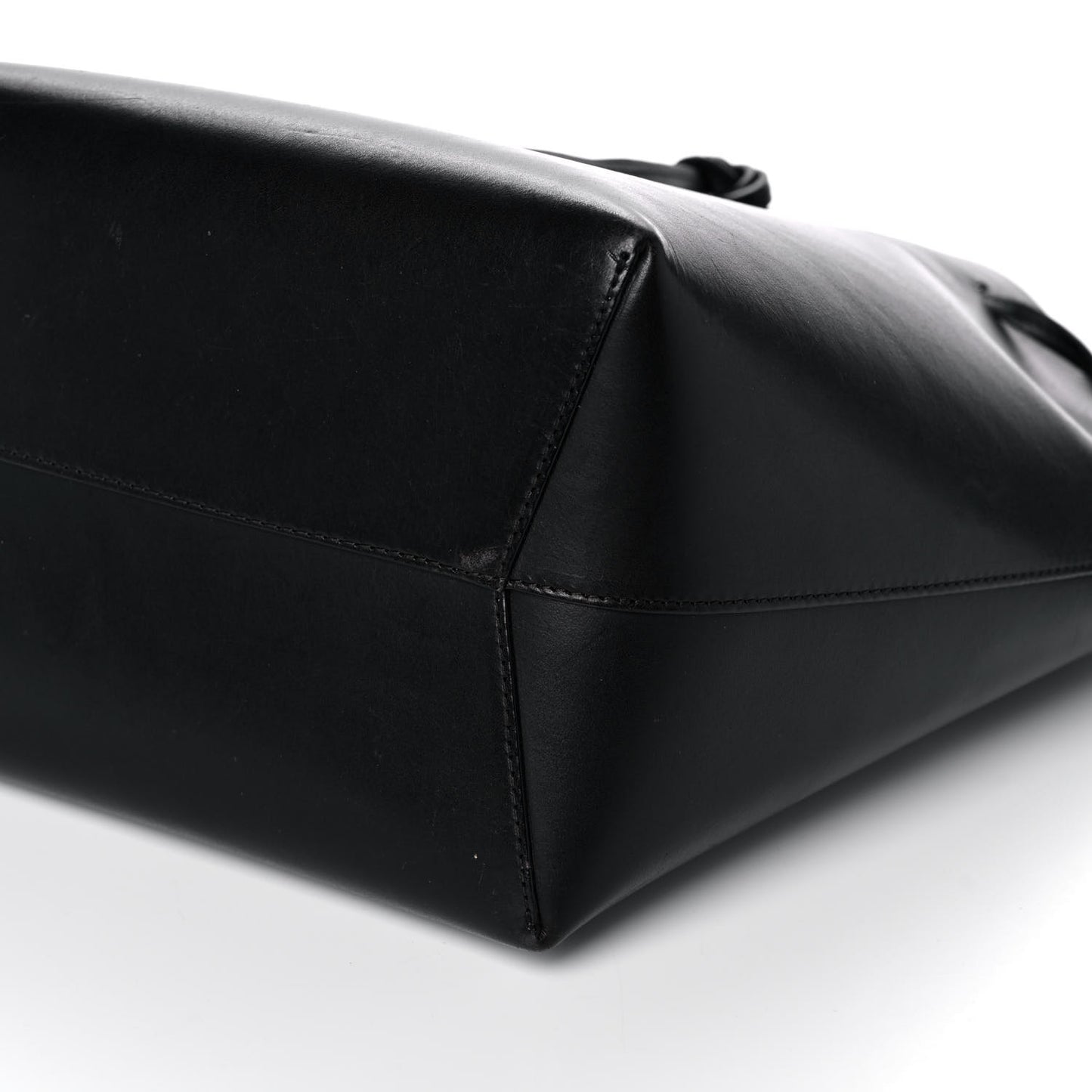 Vegetable Tanned Calfskin Bucket Bag Black Marina