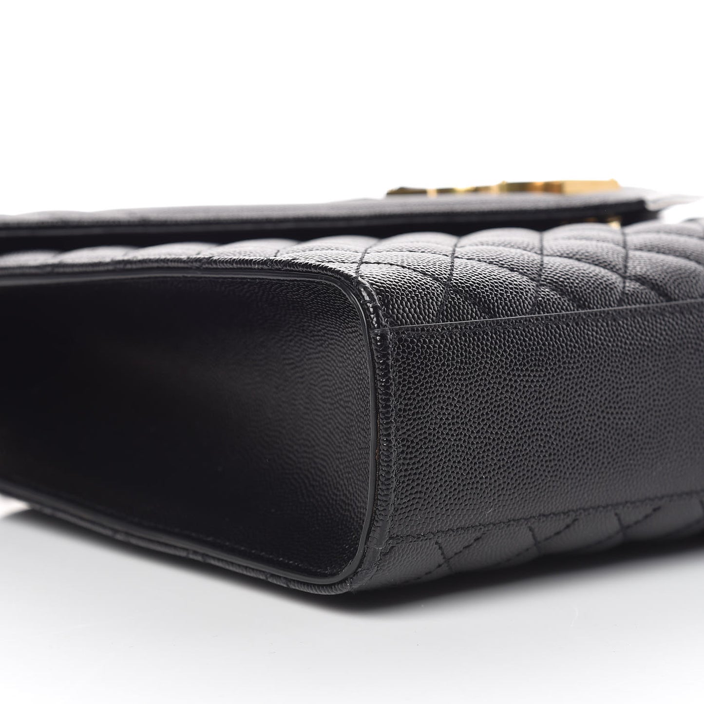 Grain De Poudre Textured Mixed Matelasse Large Triquilt Monogram Satchel Black