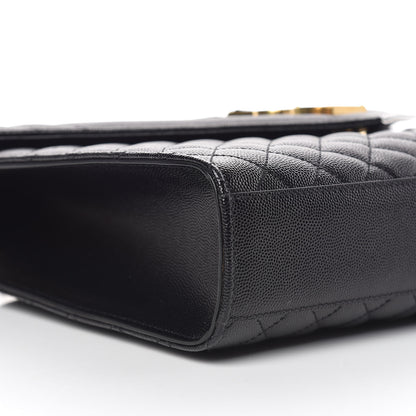 Saint Laurent Grain De Poudre Textured Mixed Matelasse Large Triquilt Monogram Satchel Black 8 of 10