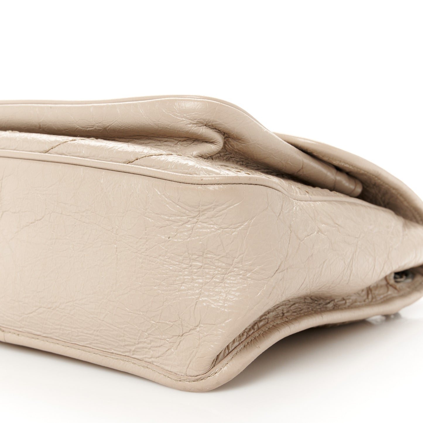 Crinkled Calfskin Matelasse Monogram Medium Niki Chain Satchel Light Taupe