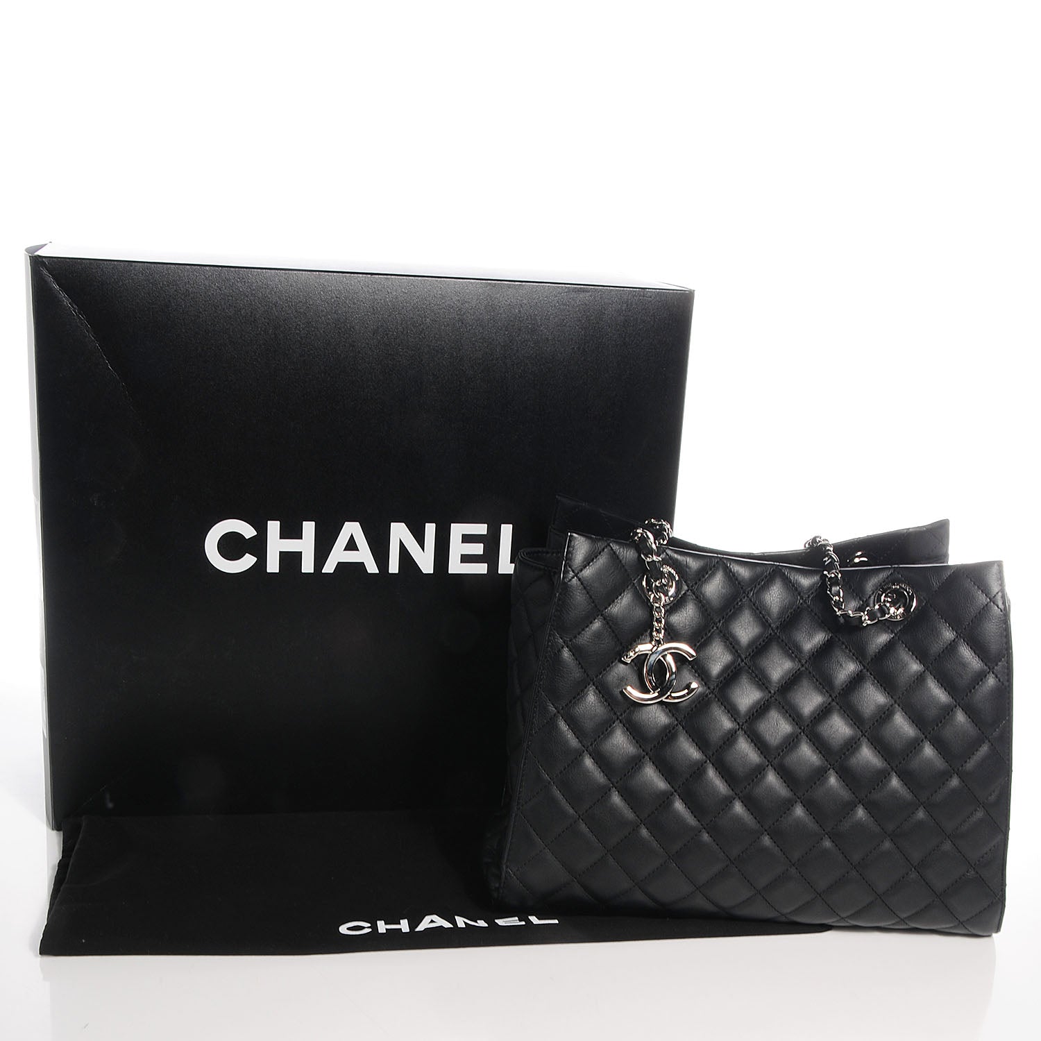 Chanel Calfskin Quilted Chic and Soft Large Shopping Tote Black 5 of 8