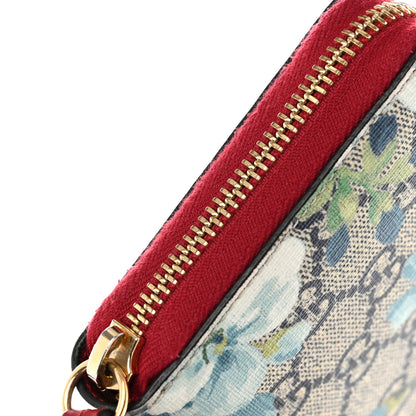 Gucci GG Supreme Monogram Blooms Zip Around Wallet Blue Red 12 of 14