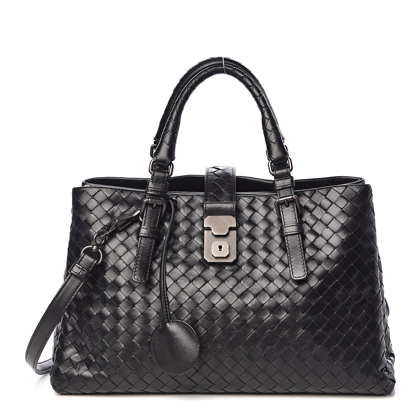 Light Calf Intrecciato Small Roma Black
