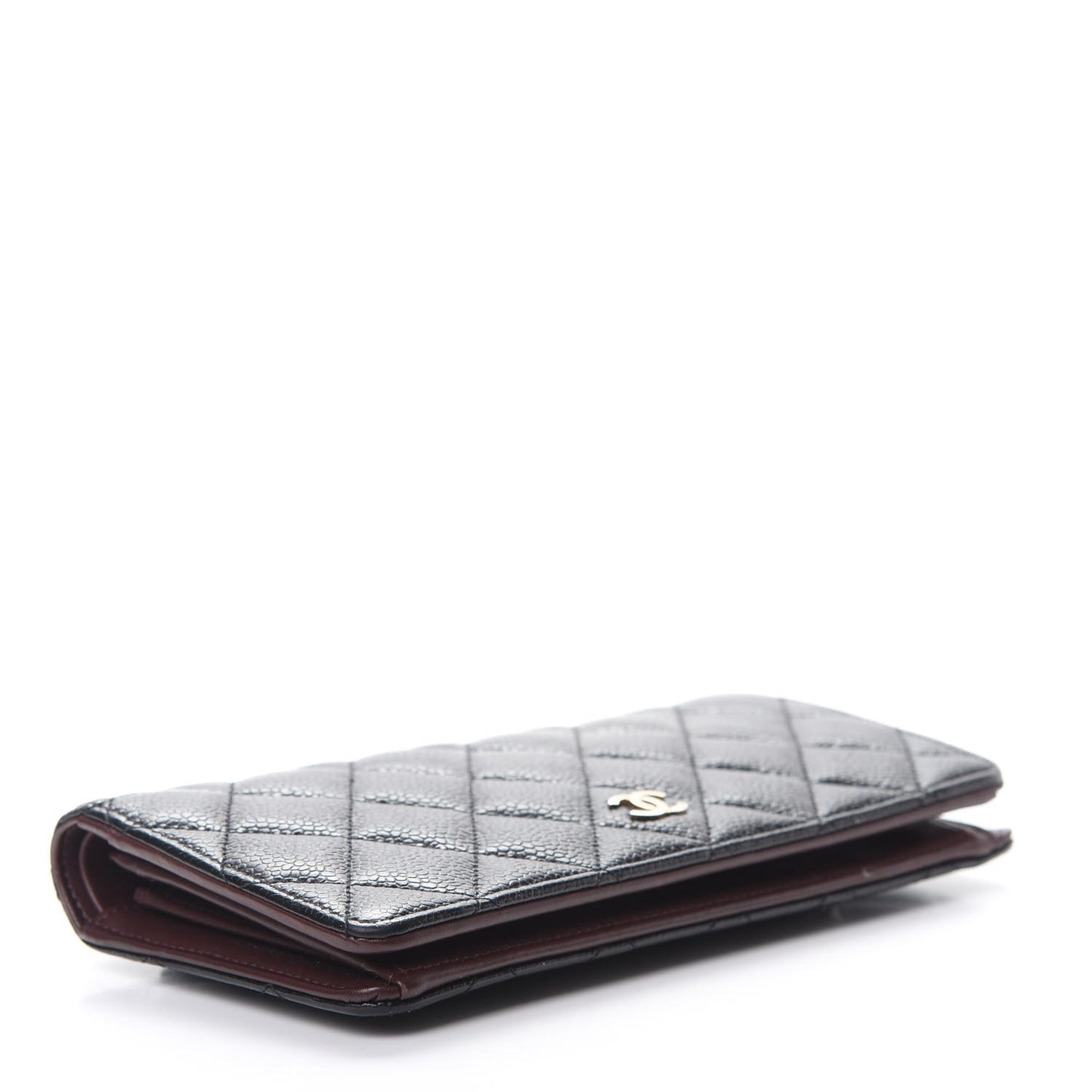 Caviar Quilted Yen Wallet Black