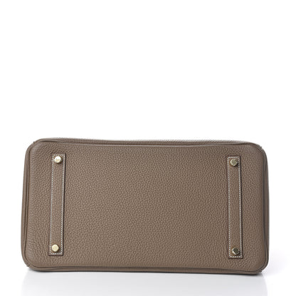 Hermes Taurillon Clemence Birkin 35 Etoupe 6 of 31