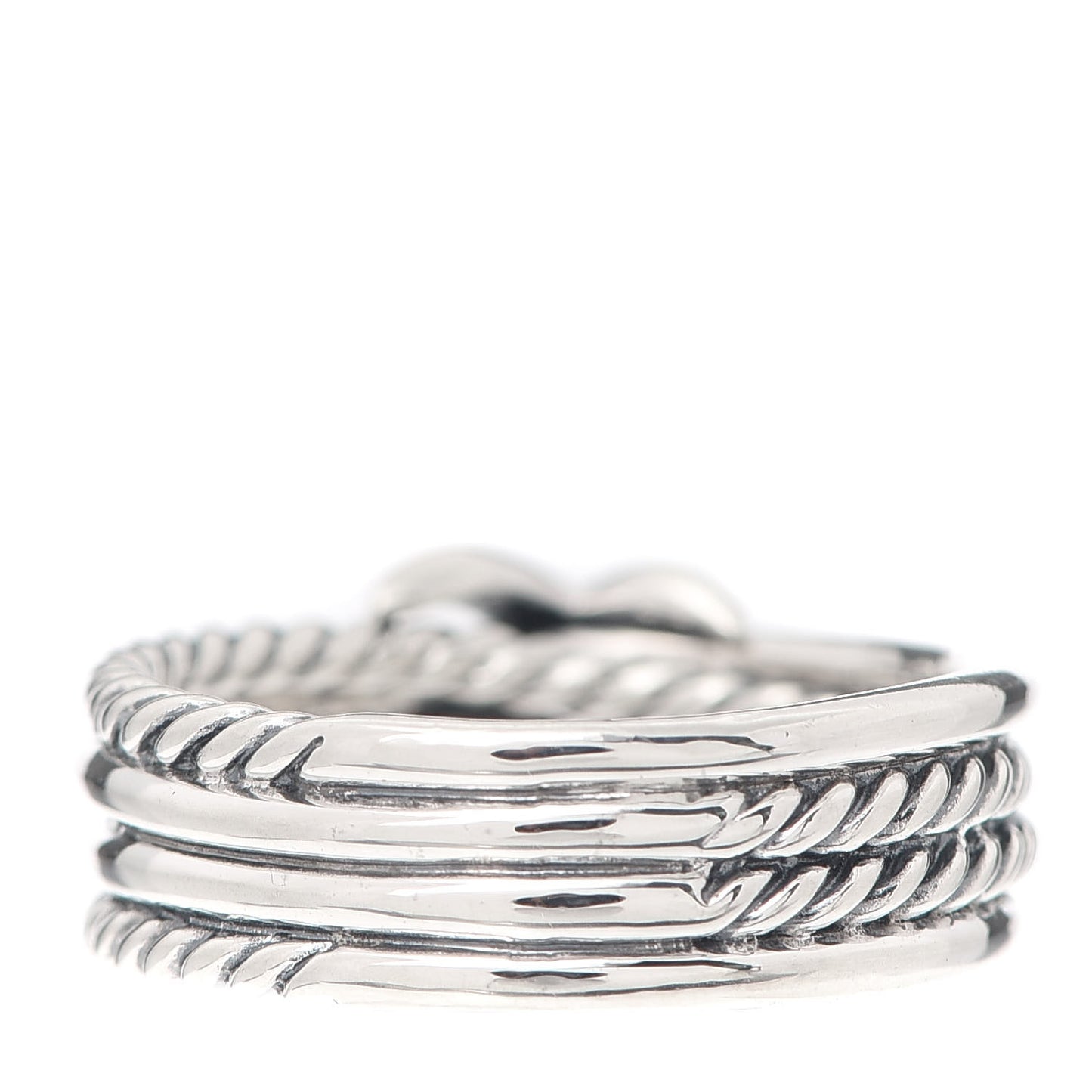 Sterling Silver Diamond X Crossover Ring 52 6