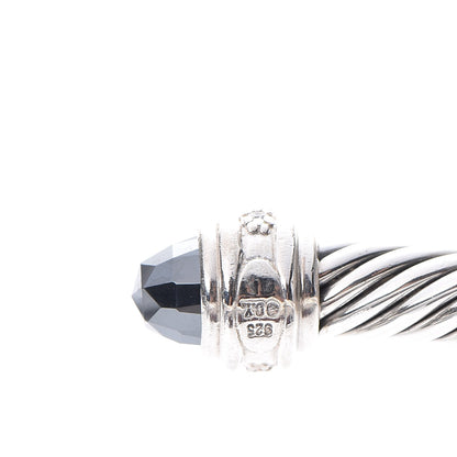 David Yurman Sterling Silver Diamond Hematite 7mm Cable Classics Bracelet 5 of 5