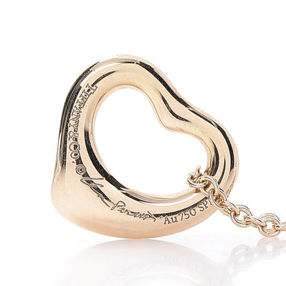 Tiffany 18K Yellow Gold Elsa Peretti Small Open Heart Pendant Necklace 8 of 9