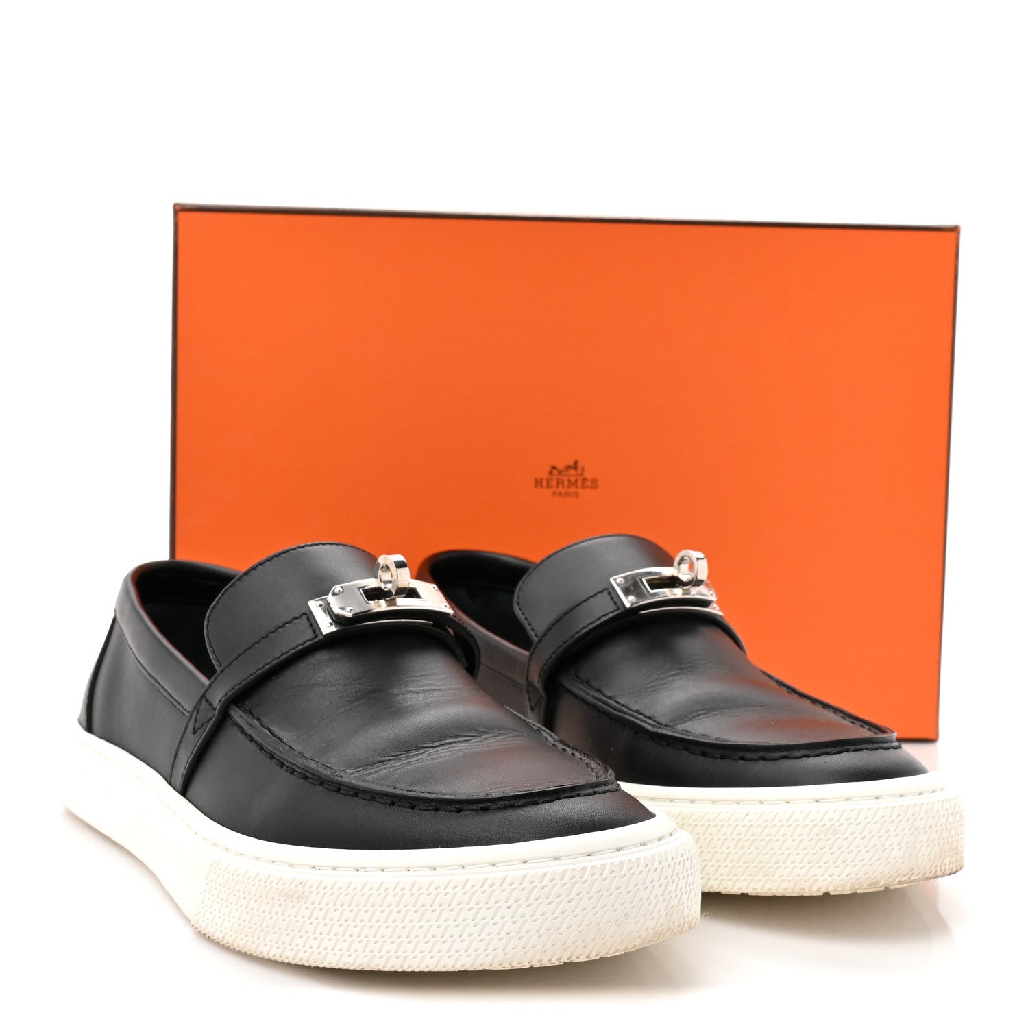 Hermes Calfskin Game Slip On Sneakers 38 Black 11 of 11