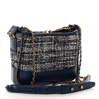 Chanel Tweed Calfskin Small Gabrielle Hobo Blue 3 of 10