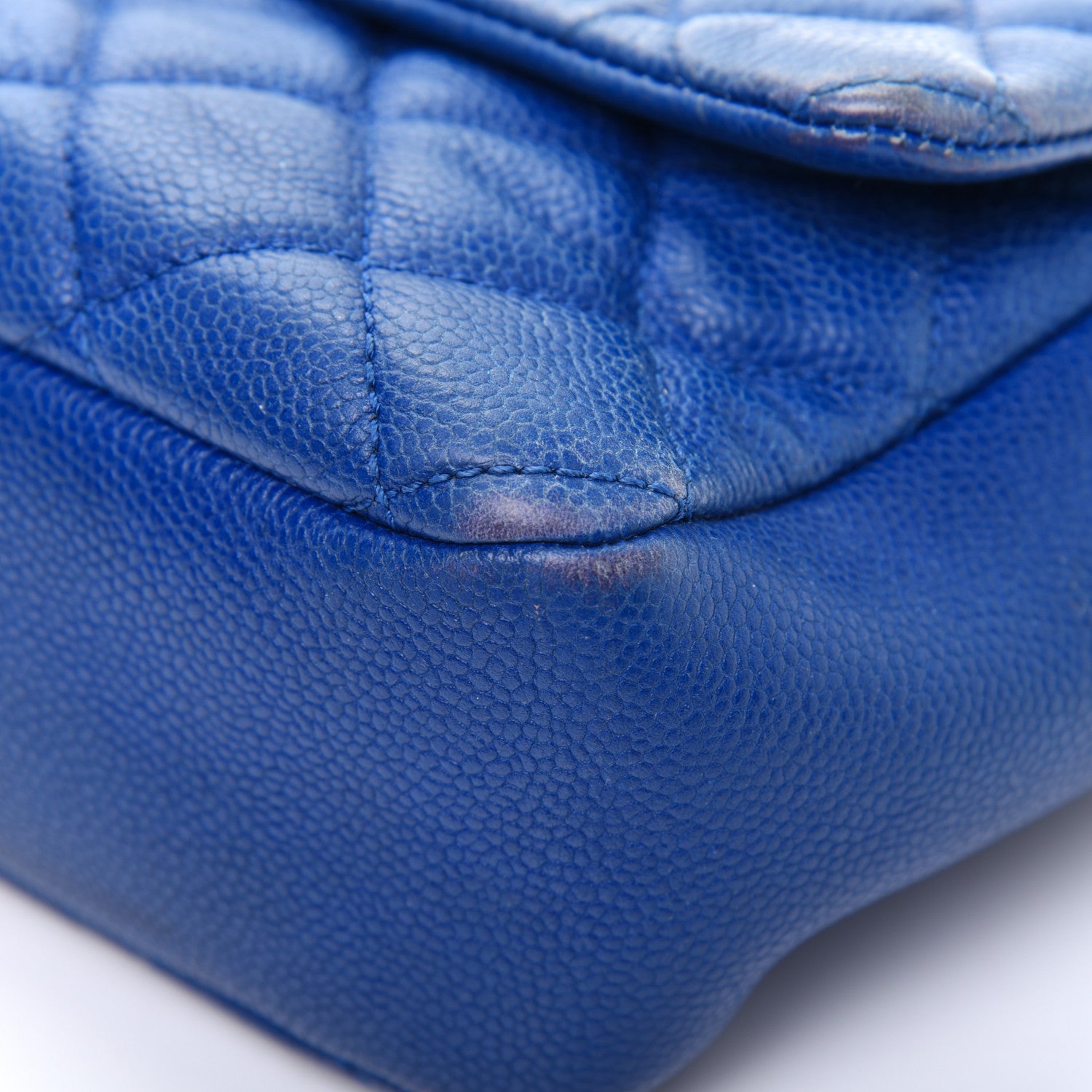 Chanel Caviar Quilted Jumbo Easy Flap Blue 26 of 35