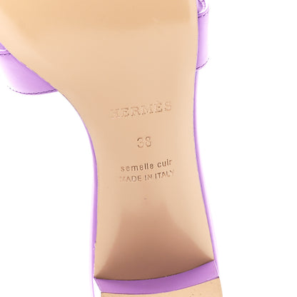 Hermes Calfskin Oasis Sandals 38 Violet 6 of 9