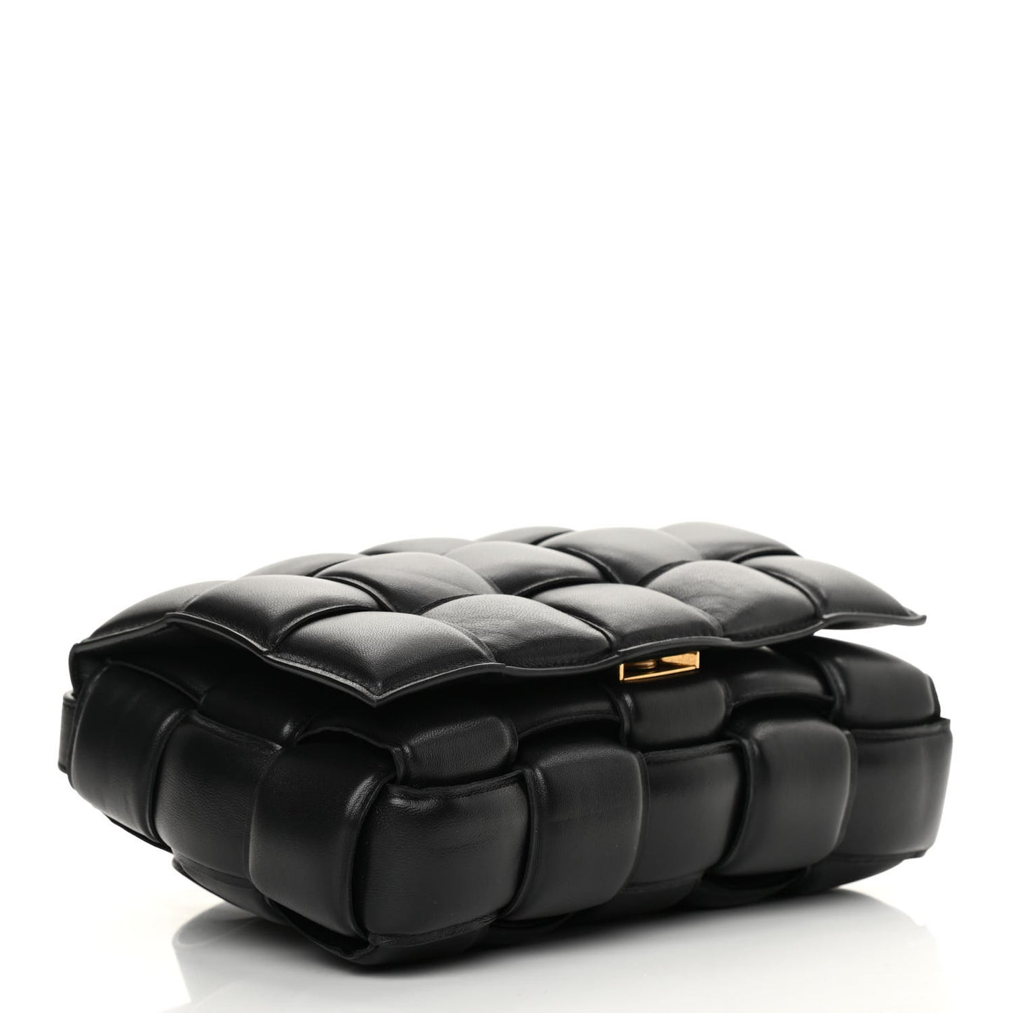 Nappa Maxi Intreccio Padded Cassette Crossbody Bag Black